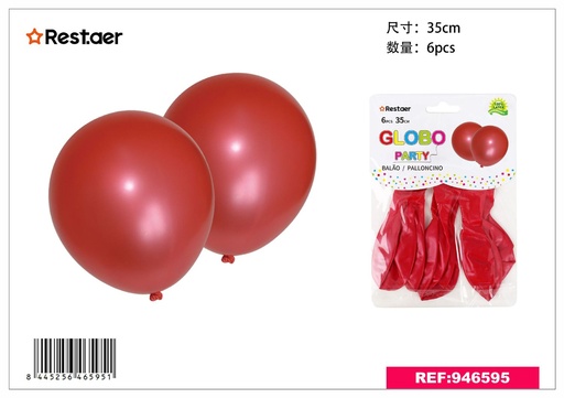 [946595] Globos rojos perlados pack de 6