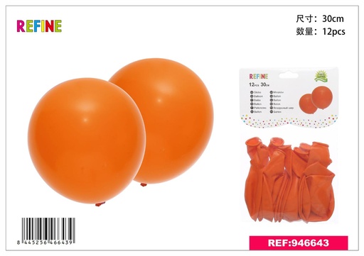 [946643] Globos naranja 2.5g 12pcs para fiestas y decoraciones