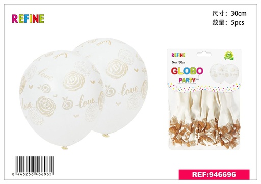 [946696] Globo de látex estampado 30cm 2.8g 5pcs