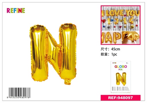 [948097] Globos de foil dorado 45cm