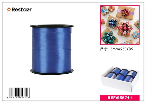 [955711] Cinta de regalo 5MM*250YDS azul oscuro para envolver regalos y manualidades