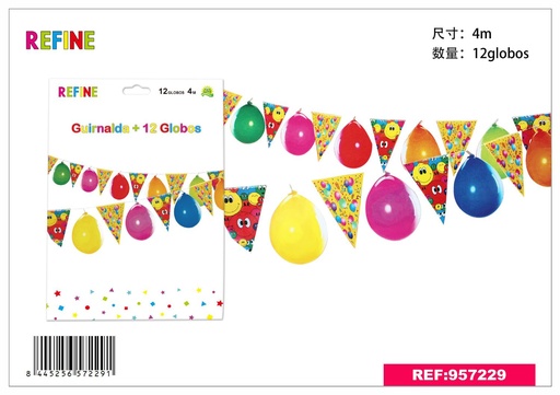 [957229] Guirnalda de fiesta con globos 4m