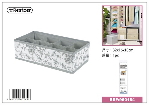 [960184] Organizador de ropa interior 8 compartimentos estampado 32x16x10cm - Almacenamiento en el hogar