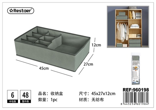 [960198] Organizador de almacenaje de 9 compartimentos 45*27*12 cm