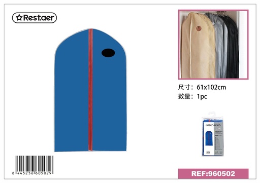 [960502] Funda para trajes 61*102 cm color azul - Organización del hogar