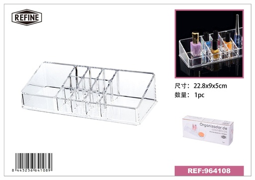 [964108] Organizador de cosméticos transparente 22.8x9x5cm