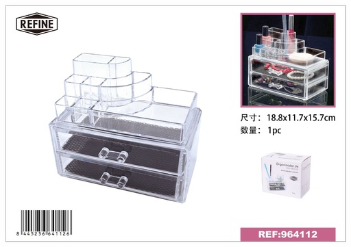 [964112] Organizador de cosméticos 18.8*11.7*15.7cm transparente y práctico