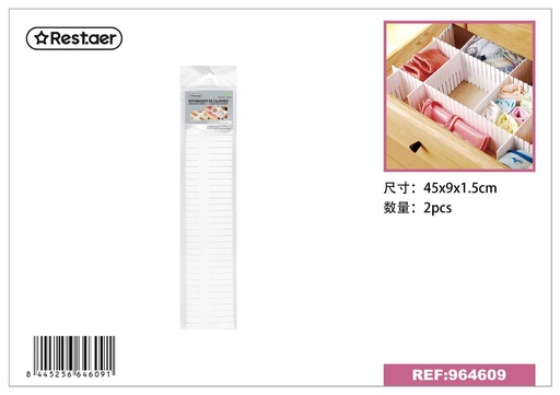 [964609] Separador de cajones 2 pcs 45*9*1.5 cm - Organización del hogar