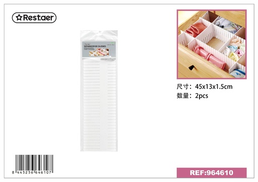 [964610] Separador de cajones 2 piezas 44.5*13*2.7cm - Organización del hogar