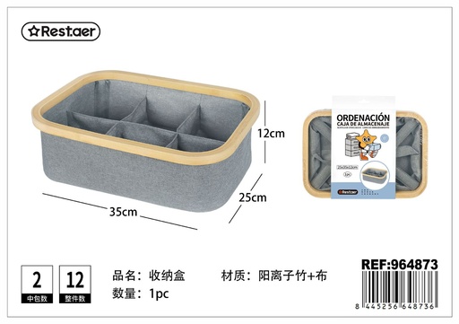 [964873] Caja de bambú 25x35x12cm para almacenamiento