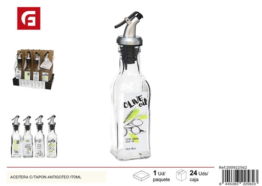 [200922562] Aceitera con tapón antigoteo de 170 ml - Utensilios de cocina