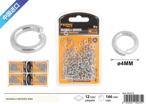 [00275] Arandela Grower 4 mm - Herrajes y accesorios