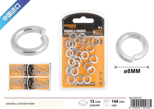 [00278] Arandela Grower 8 mm - Herrajes y accesorios