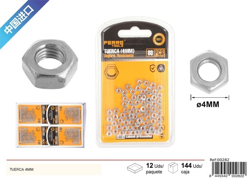 [00282] Tuerca de 4mm - Ferretería y fijaciones