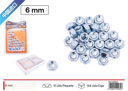 [00284] Tuerca de 6mm - Ferretería y fijaciones