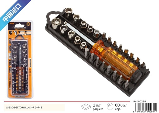 [00288] Juego de destornilladores 28 piezas para bricolaje