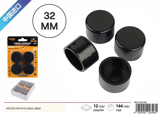 [00346] Protector pata mesa negro 32mm - Ferretería y hogar
