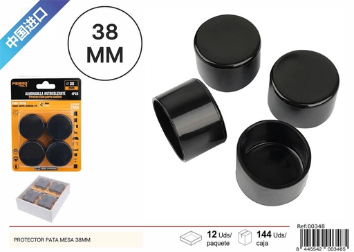 [00348] Protector para patas de mesa negro 38 mm - Ferretería