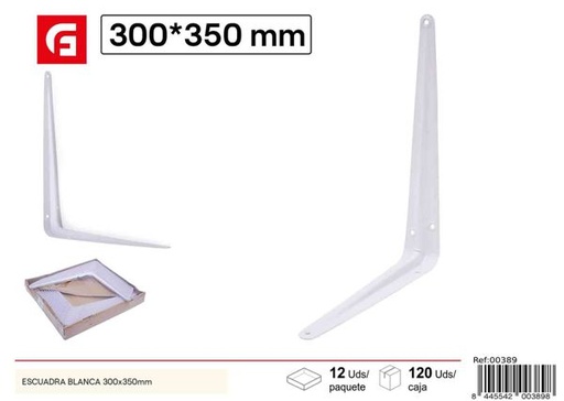 [00389] Escuadra blanca 300x350mm para soporte