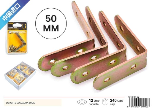 [00412] Soporte escuadra 50mm L tipo ángulo de hierro para montar estanterías