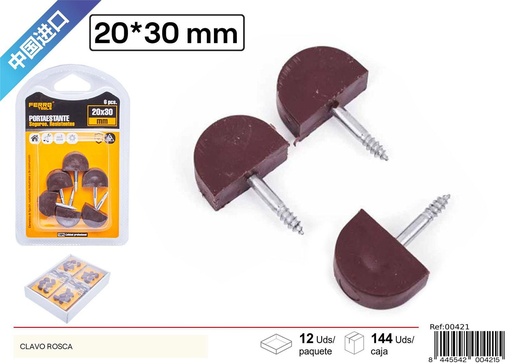 [00421] Clavo con tornillo (marrón) grande - Accesorios de muebles