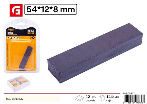 [00432] Imán rectangular 54x12x8mm para manualidades