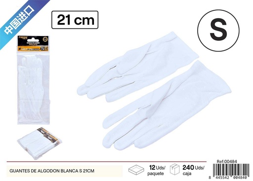 [00484] Guantes de algodón blancos S 21 cm - Herramientas de trabajo