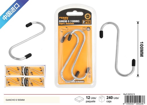 [00523] Gancho S 100 mm (set de 2) - Accesorios de ferretería