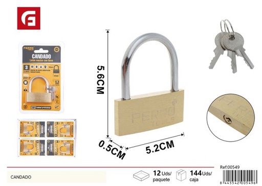 [00549] Candado de latón 60mm para seguridad