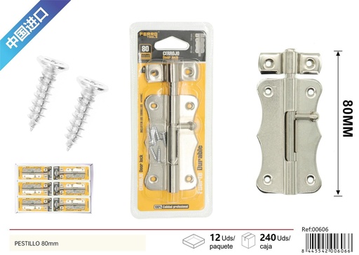 [00606] Pestillo de 80 mm - Accesorios de ferretería y seguridad