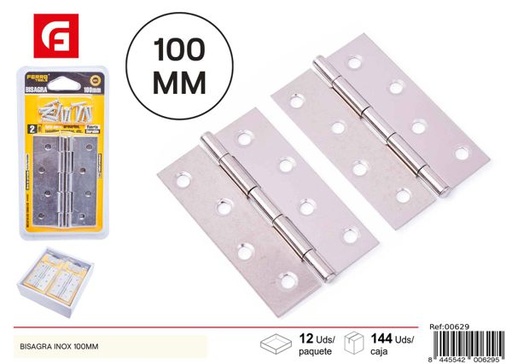 [00629] Bisagra inox 100mm para puertas y muebles