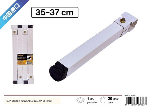 [00667] Pata somier regulable blanca 35-37 cm - Ferretería y accesorios de muebles
