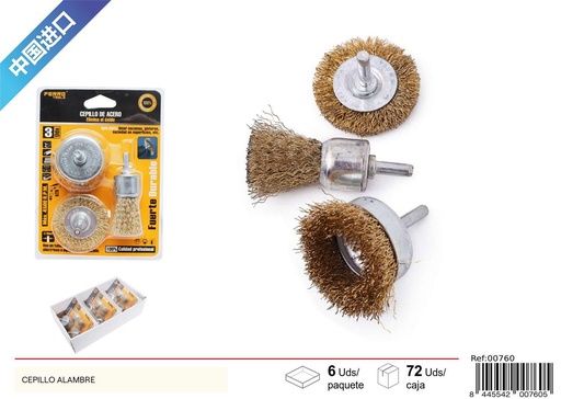[00760] Cepillo de alambre 3pcs - Herramientas de limpieza