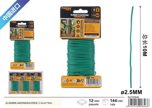 [00846] Alambre de jardinería verde 2.5mm*10m - Accesorios de jardín