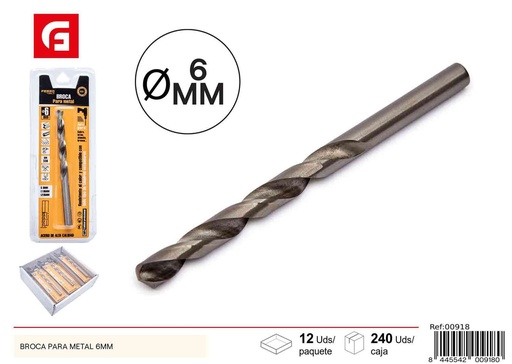 [00918] Broca para metal 6mm - Herramientas de ferretería y bricolaje