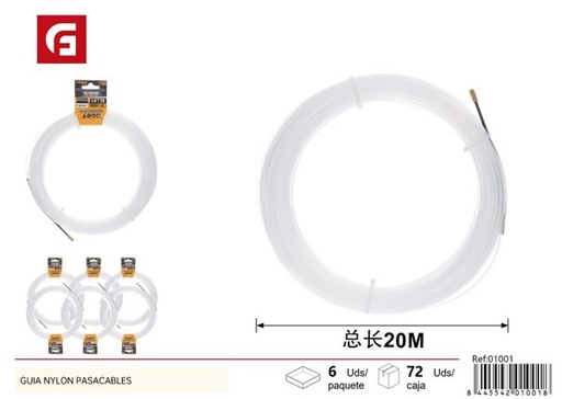 [01001] Guía pasacables de nylon 3mm x 20m para instalaciones eléctricas