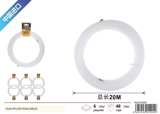 [01004] Guía nylon pasacables 4mmx20m para instalación eléctrica