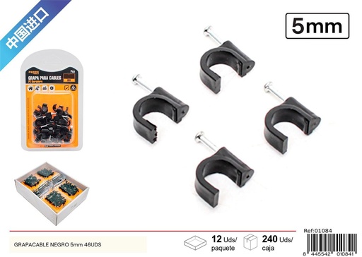 [01084] Grapa negra (5 mm - 46 pcs) - Artículos de ferretería