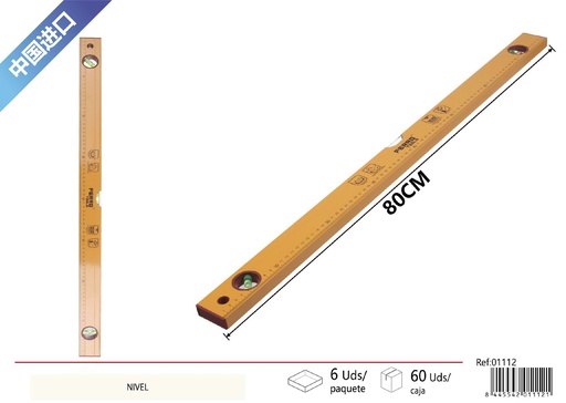 [01112] Nivel de burbuja 80cm para medición precisa