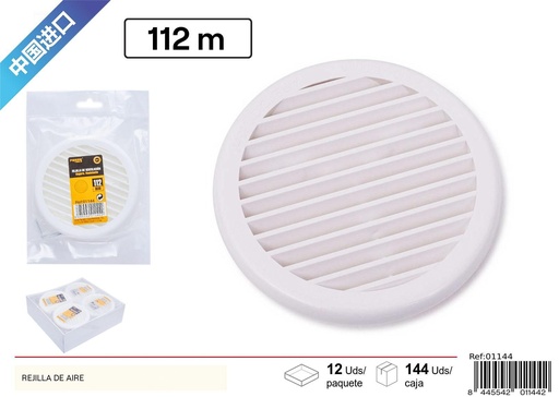 [01144] Rejilla de aire de ventilación 11 cm - Accesorios de ferretería