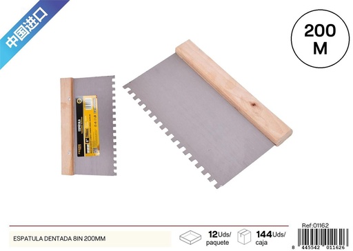 [01162] Espátula dentada 8in - Herramientas de bricolaje