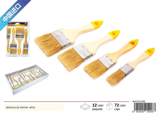 [01248] Brochas de pintura 4pcs para aplicaciones diversas