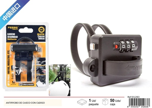 [01283] Antirrobo de casco con código - Accesorios para bicicleta
