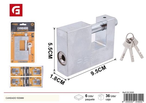 [01300] Candado de acero 100mm para seguridad