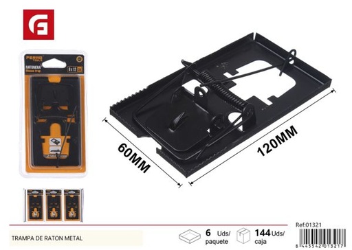 [01321] Trampa de ratón metálica para control de plagas