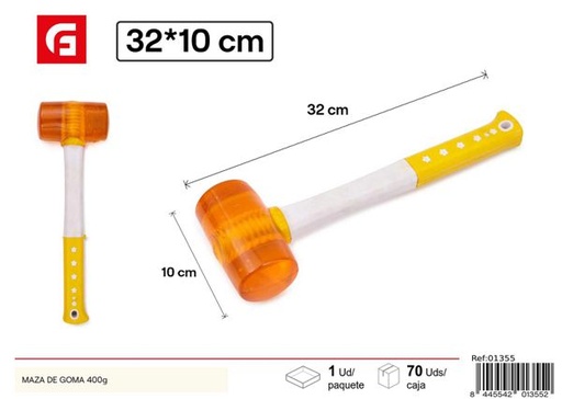 [01355] Maza de goma 400g para trabajos de construcción y bricolaje