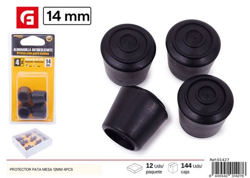 [01427] Protector de patas de mesa 14mm 4pcs para muebles