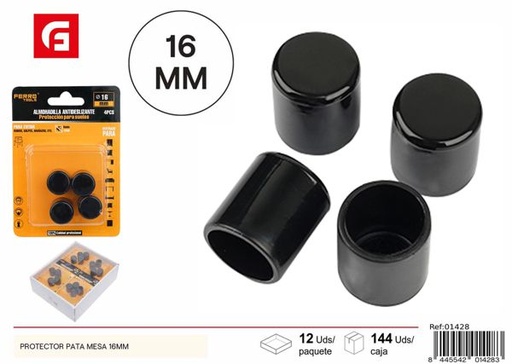 [01428] Protector de patas de mesa 16mm 4pcs para muebles