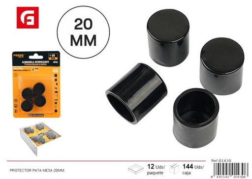 [01430] Protector para patas de mesa 20mm pack de 4 para muebles