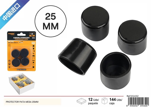 [01432] Protector para patas de mesa 25mm 4 piezas - Accesorios de hogar